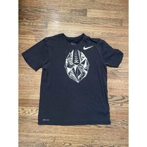 Nike Dri-Fit T-Shirt Medium Football Men's The Nike Tee Black Swoosh (FLAWS)